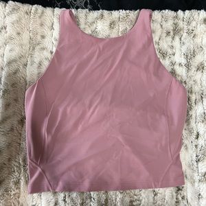 High neck align tank- Pink Taupe
